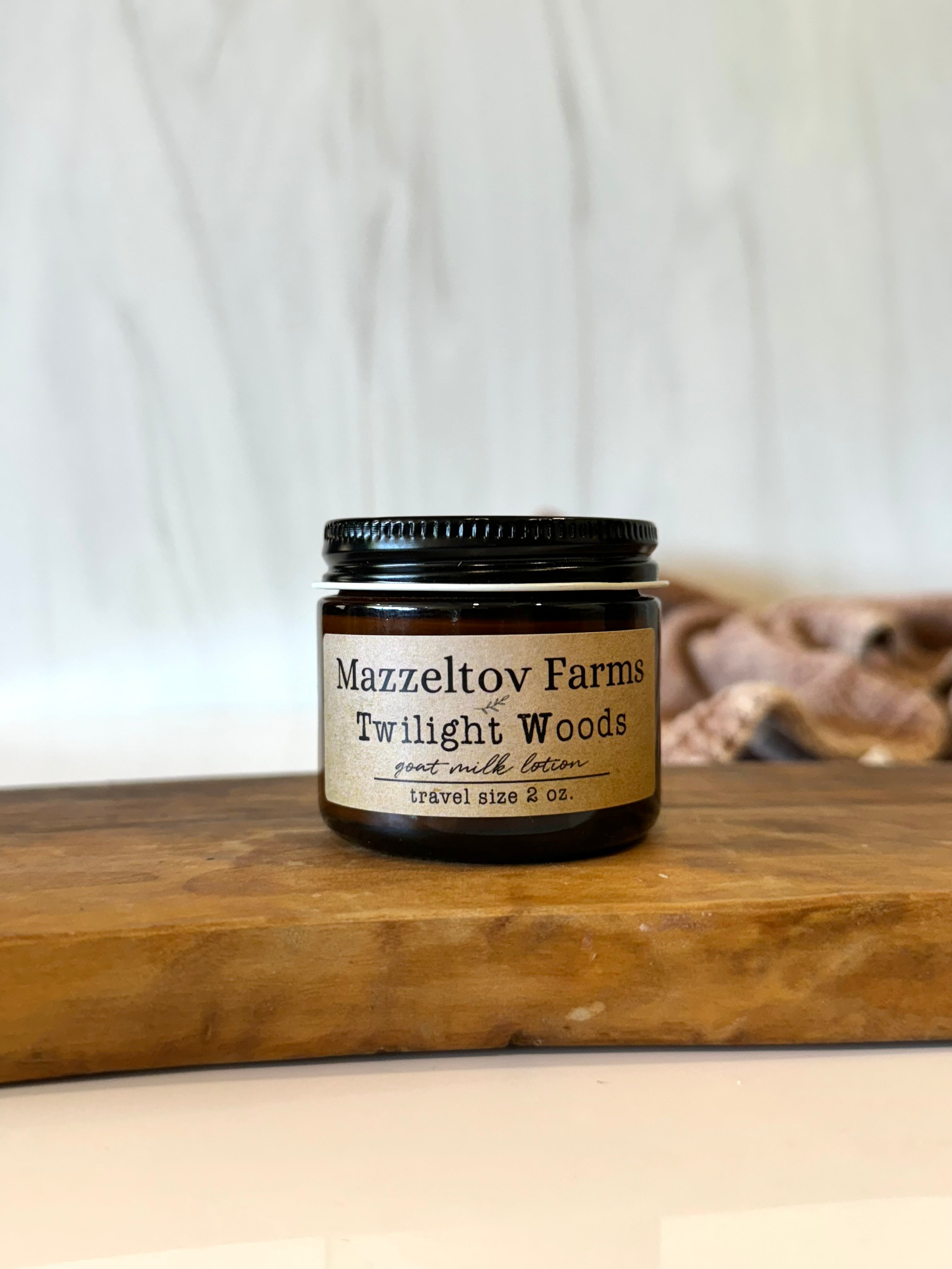 Twilight Woods - 2oz Travel Size Jar Lotion – Mazzeltov Farms Soap