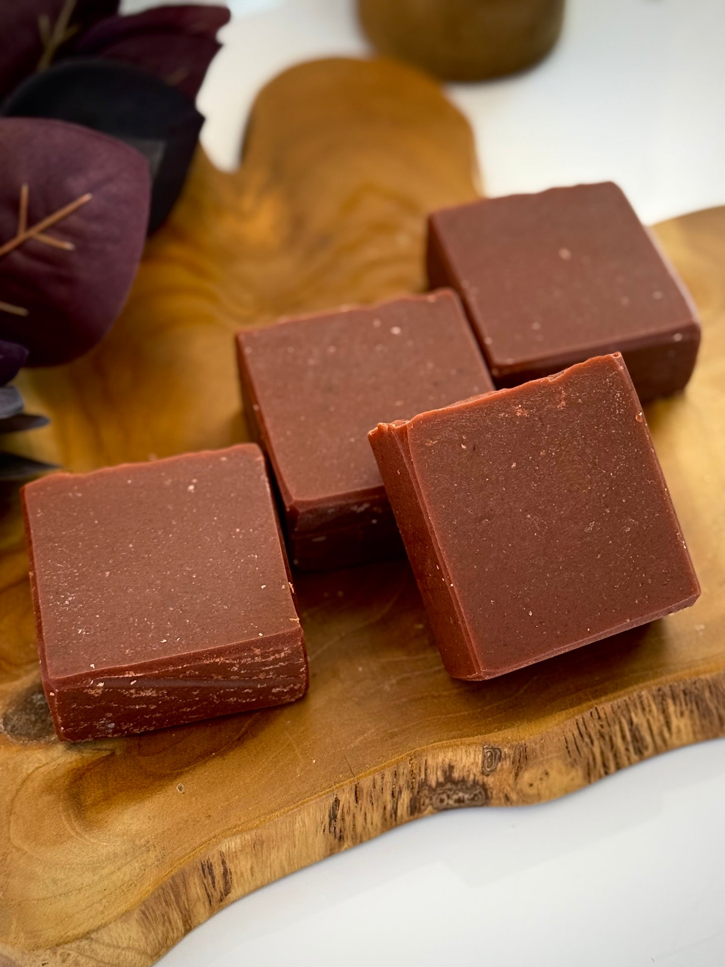 Dark Timber handmade goat milk bar soap with smoky woodsy fragrance