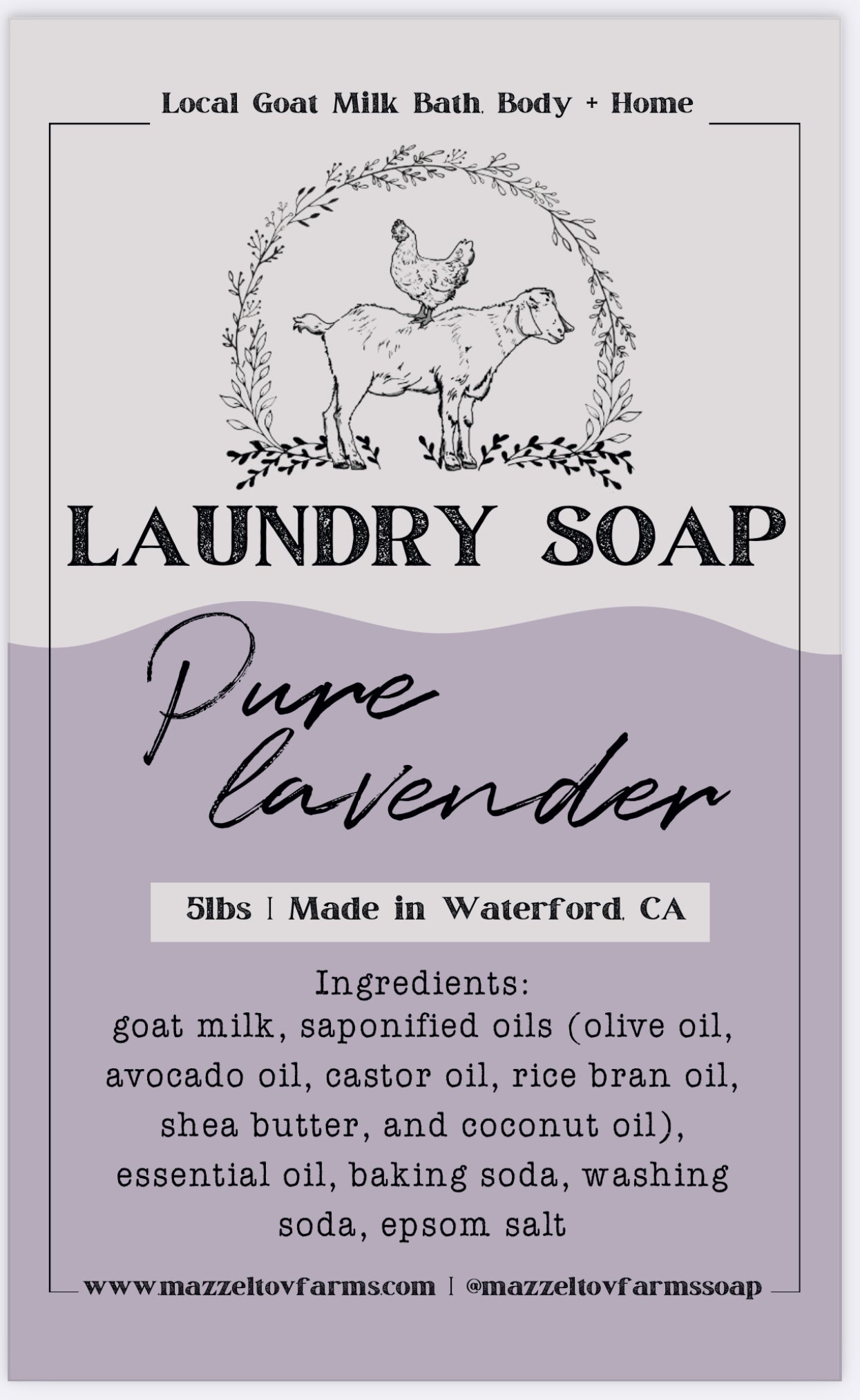 5lb Pure Lavender - Laundry Soap