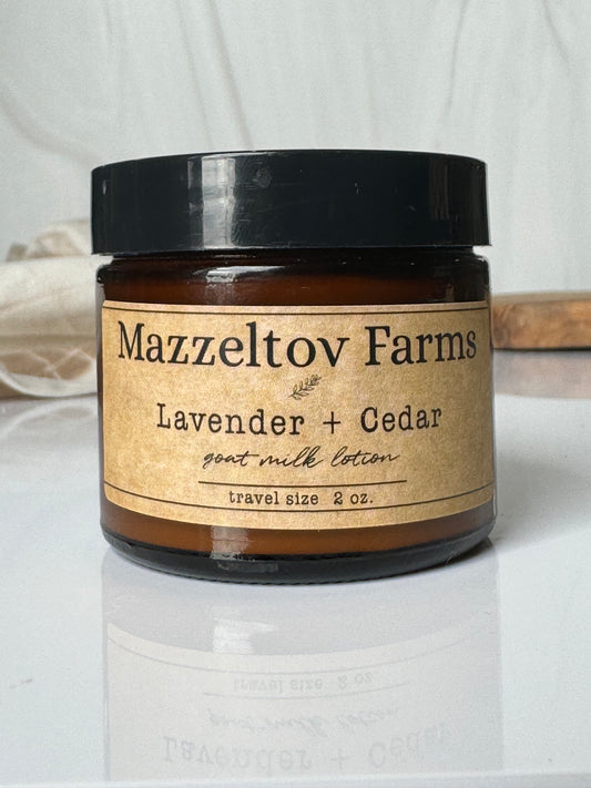 Lavender + Cedar - 2oz Travel Size Jar Lotion