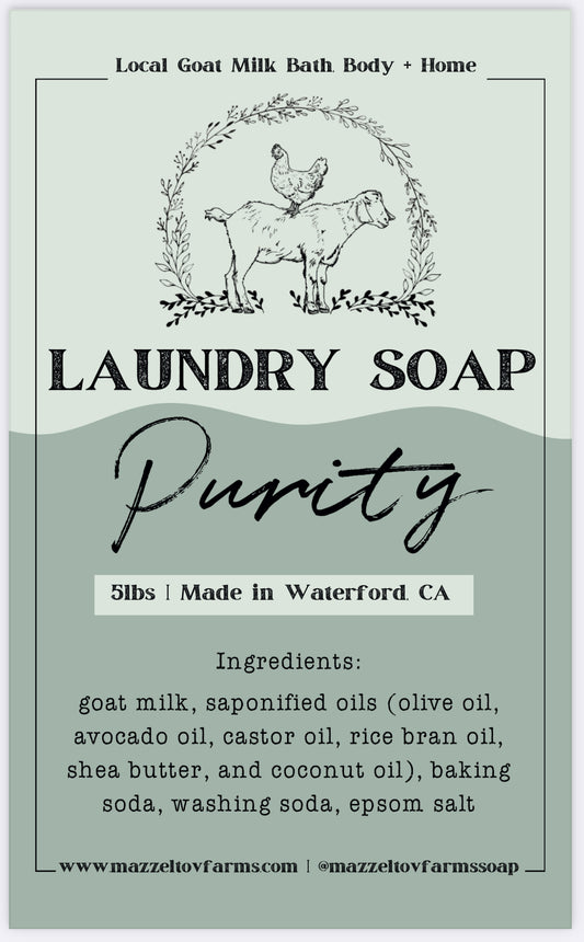 5lb Purity (unscented) - Laundry Soap