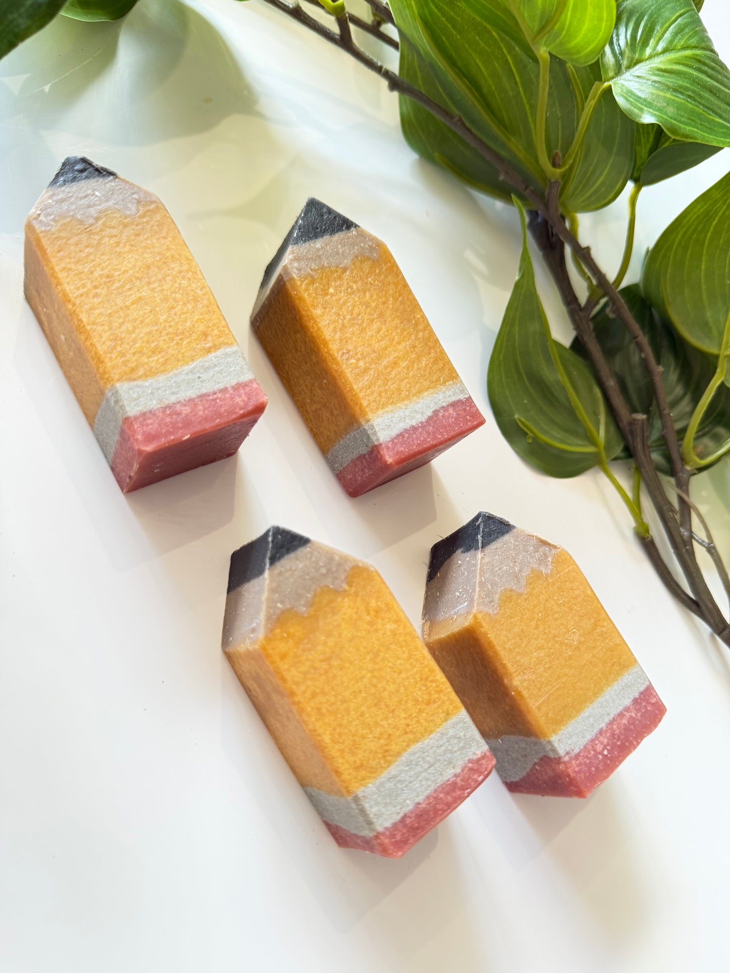 A+ Teacher goat milk bar soap with colorful design, handmade natural soap with fruity tropical scent and activated charcoal details