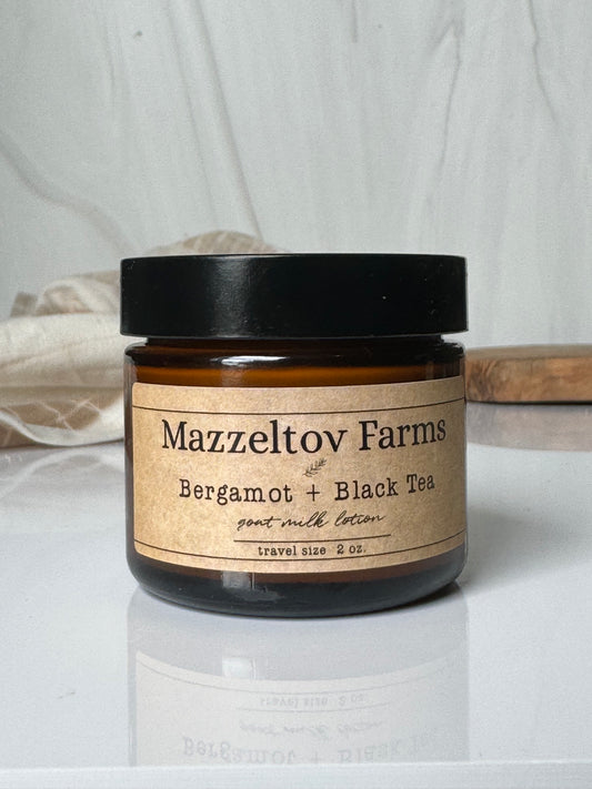 Bergamot + Black Tea - 2oz Travel Size Jar Lotion